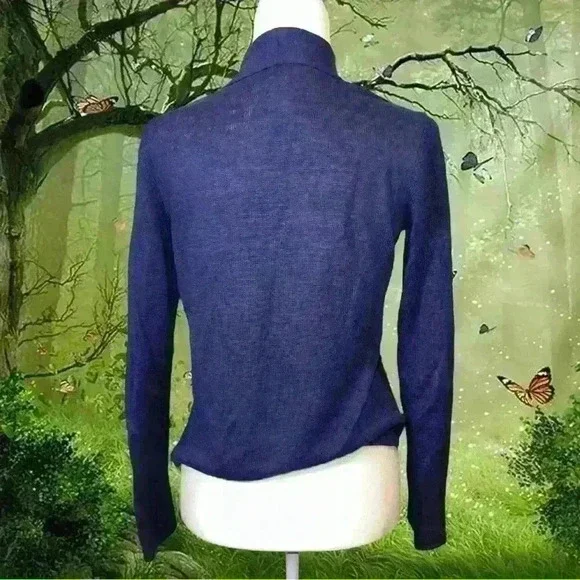 Eileen Fisher Linen Purple Cardigan - Picture 4 of 8